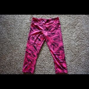 Black and pink zebra Zumba brand capri leggings M